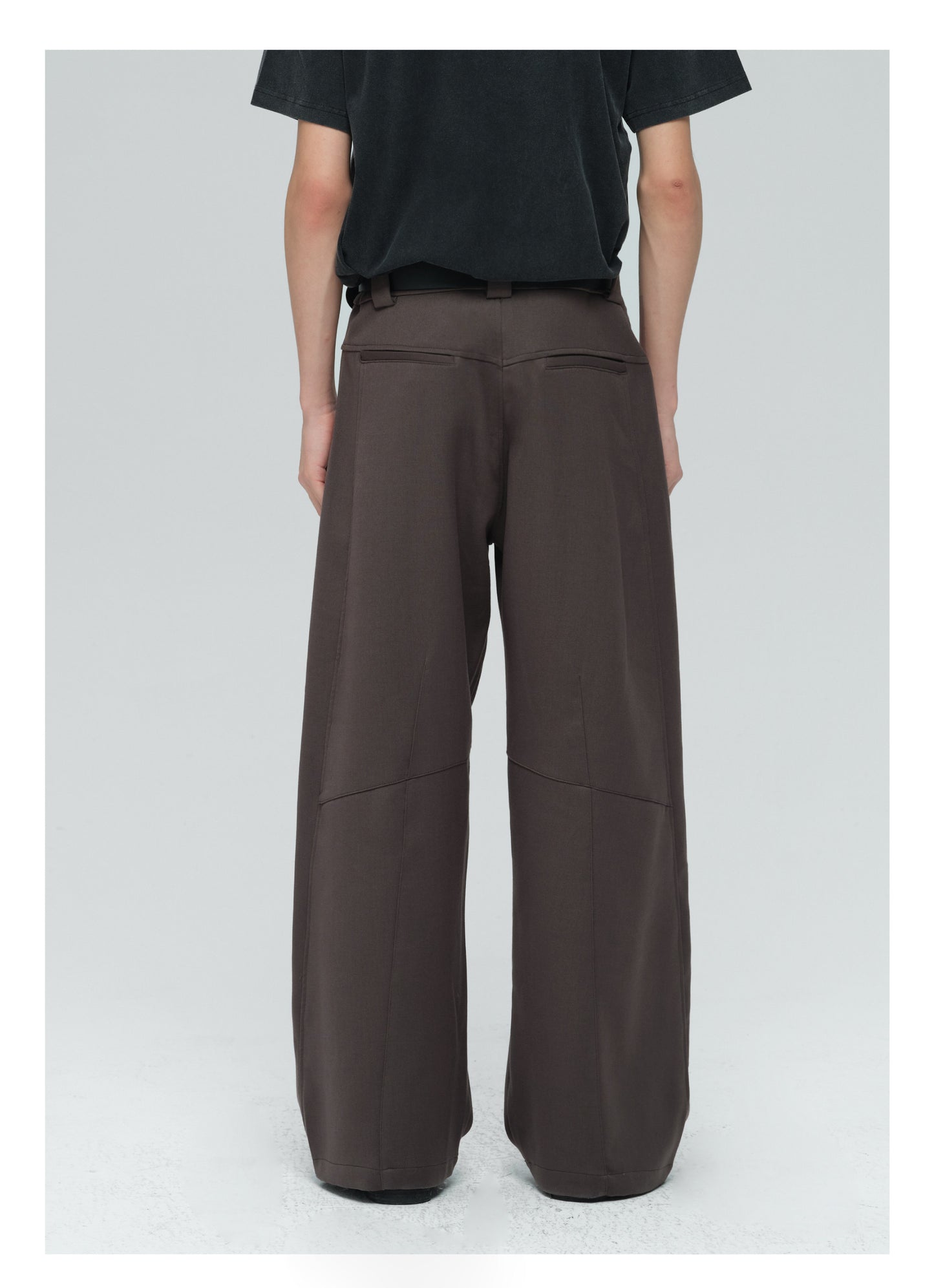 Double-Pleated Solid Casual Pants