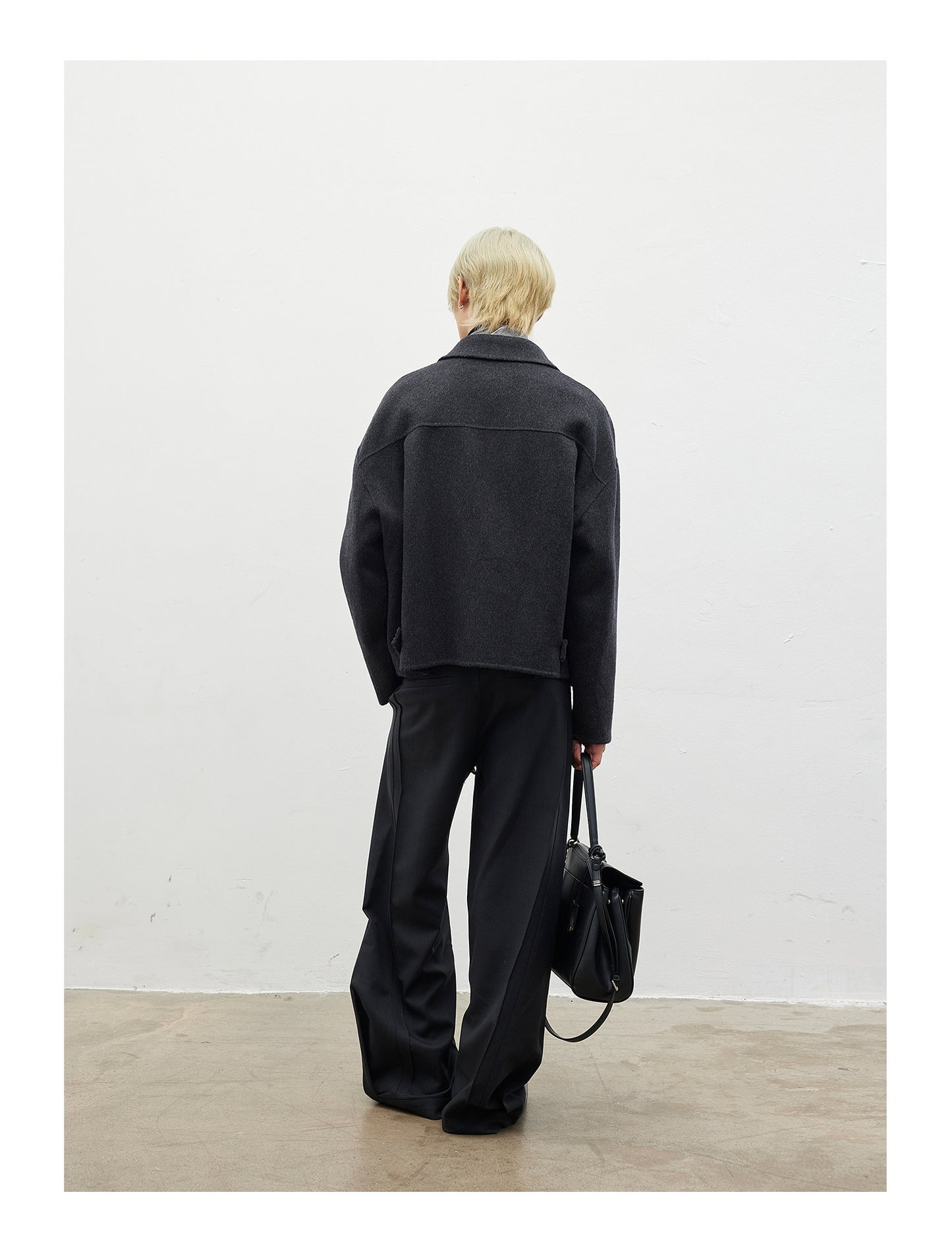 Zip-Up Wool Blend Jacket