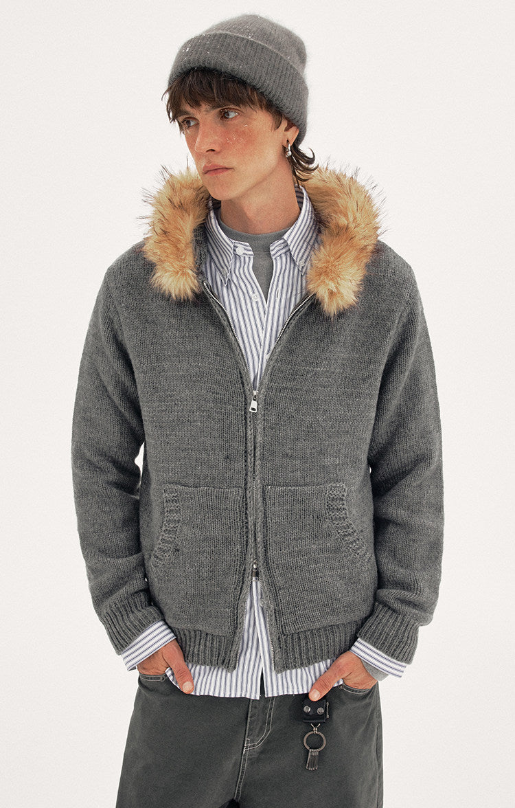 Hooded Knit Cardigan