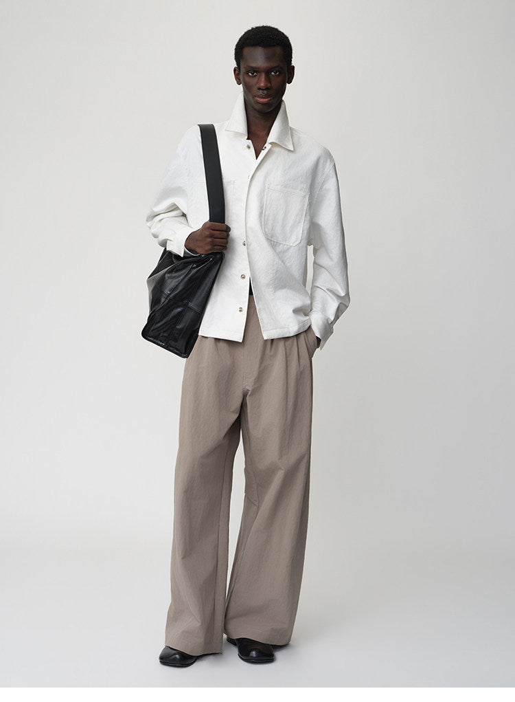 3D Cut A-Line Wide-Leg Pants