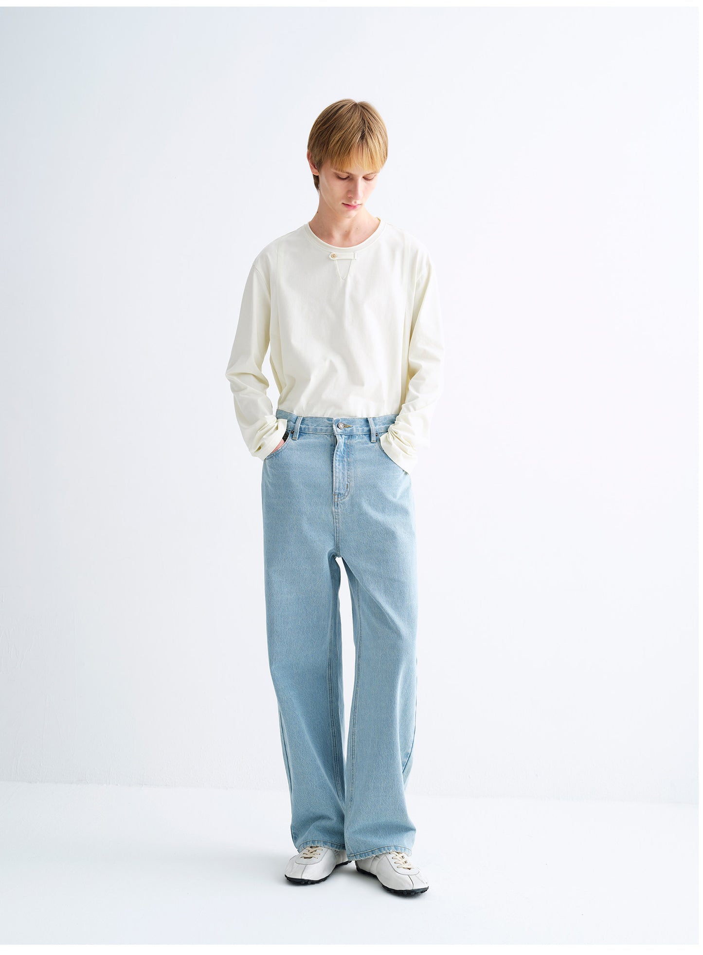 Straight-Leg Basic Casual Jeans