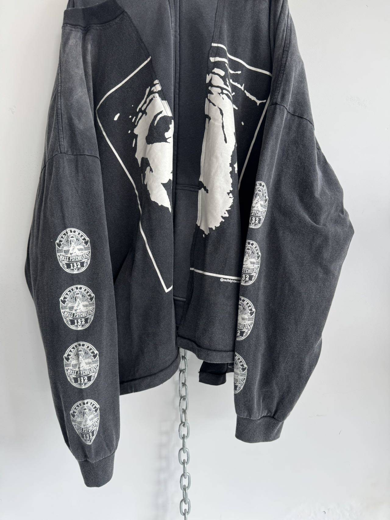 Distressed Zipper Hoodie