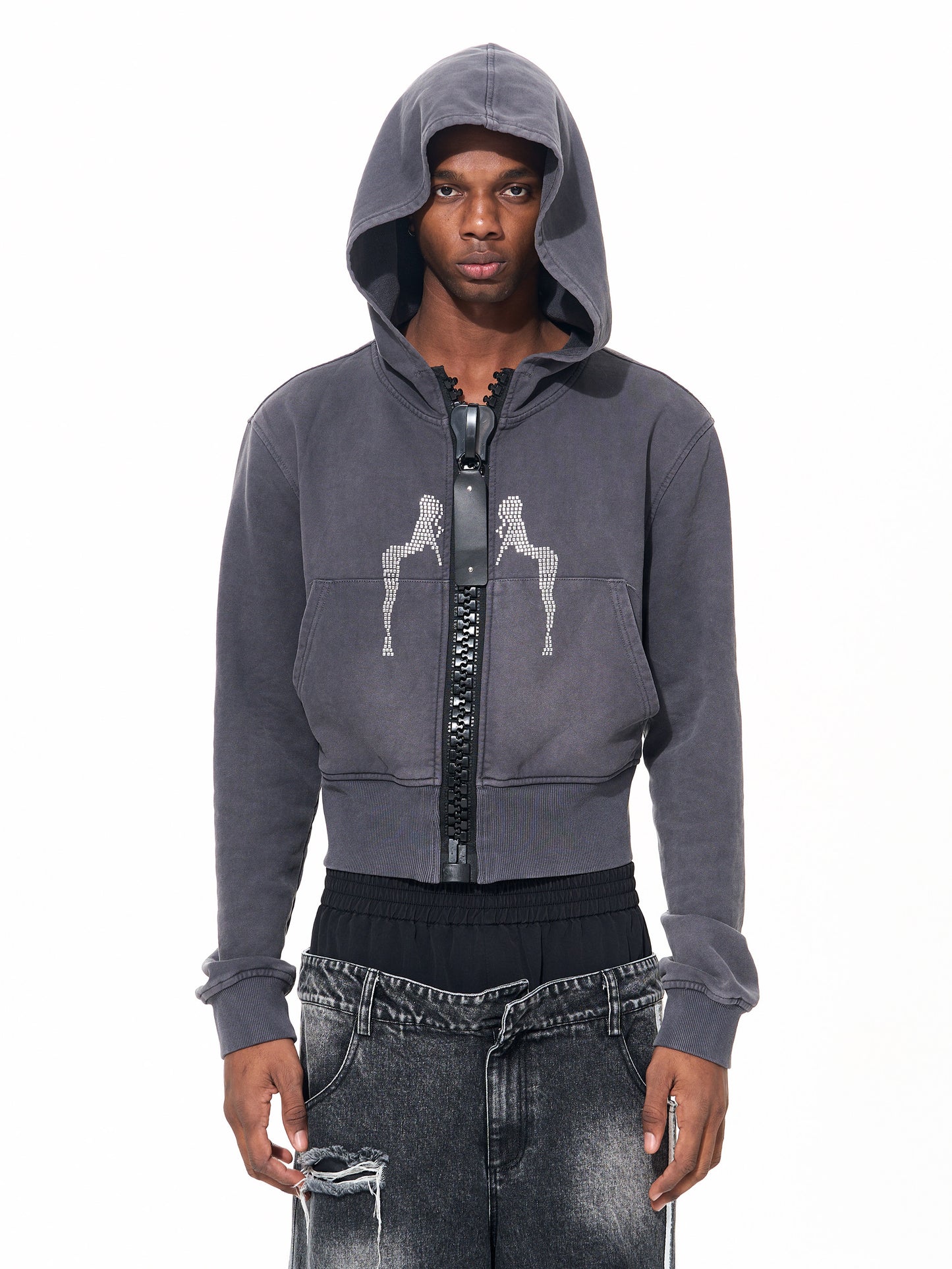 Oversized Hooded Sweatshirt with Zipper