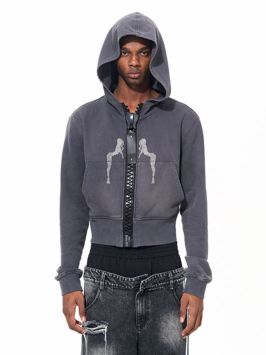 Oversized Hooded Sweatshirt with Zipper