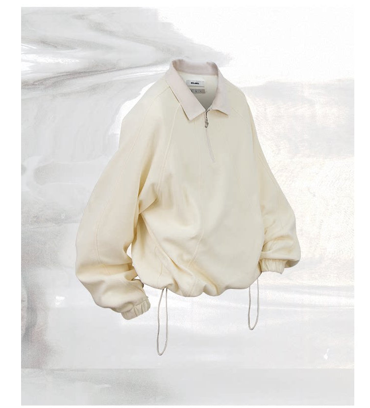 Half-zip polo shirt with unique texture