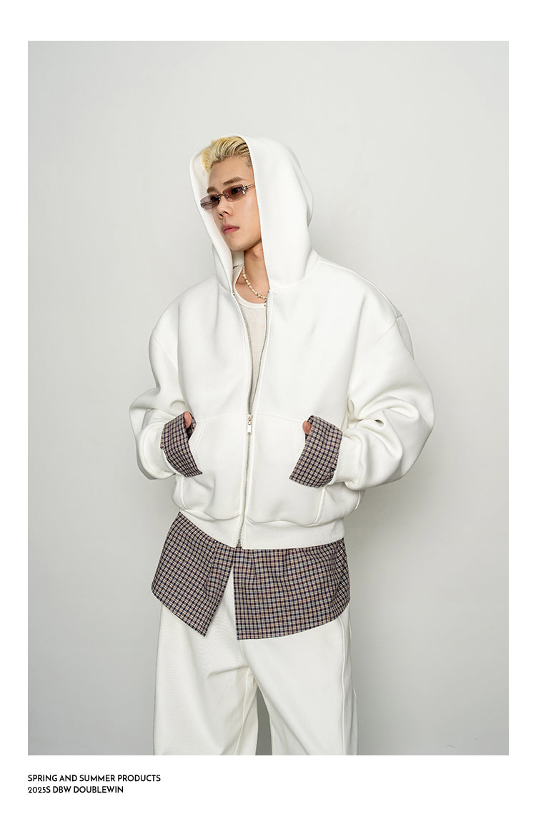 Contrast Color Fake Two-Piece Sweatshirt