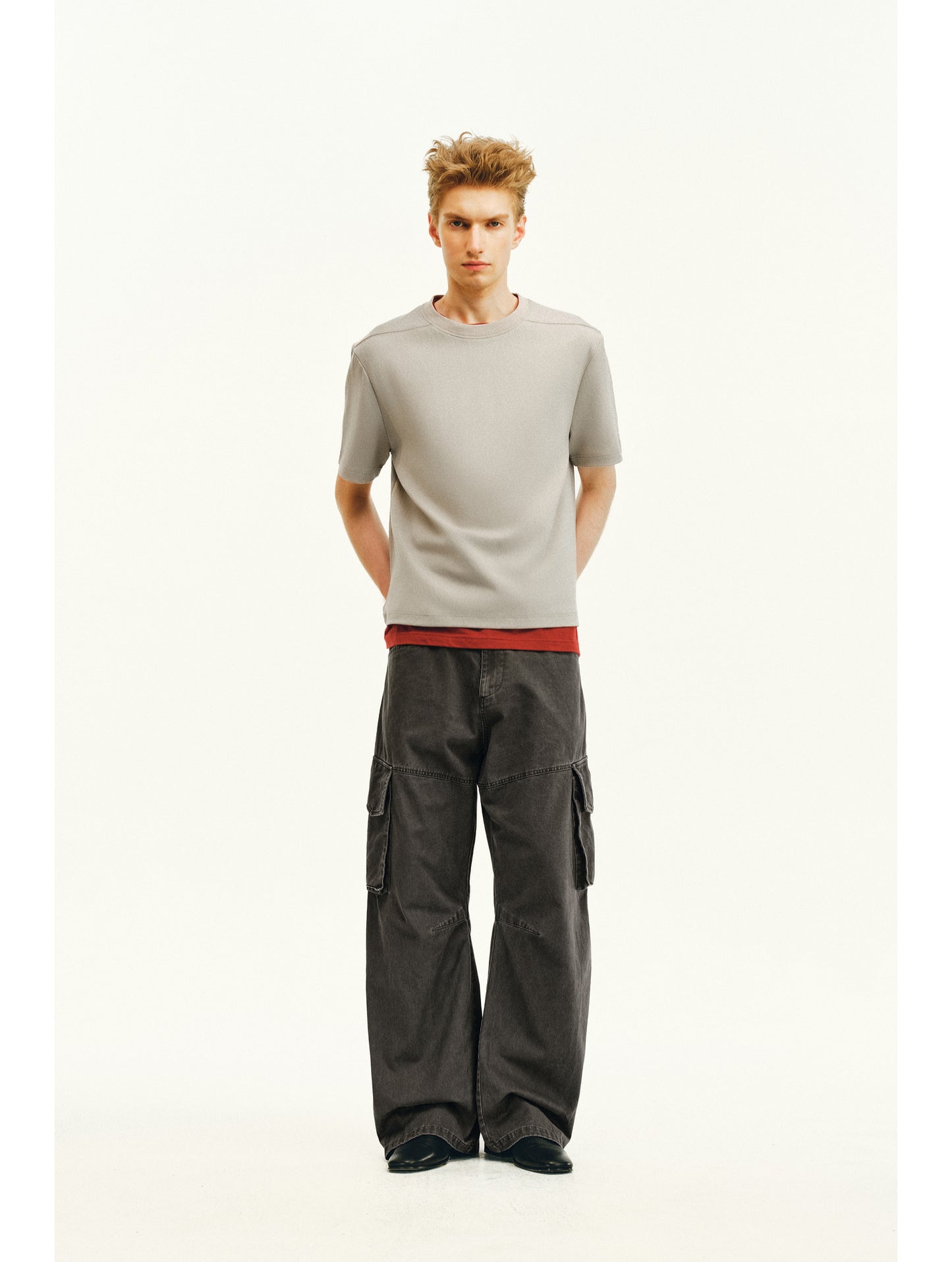 Damage-Washed Casual Pants