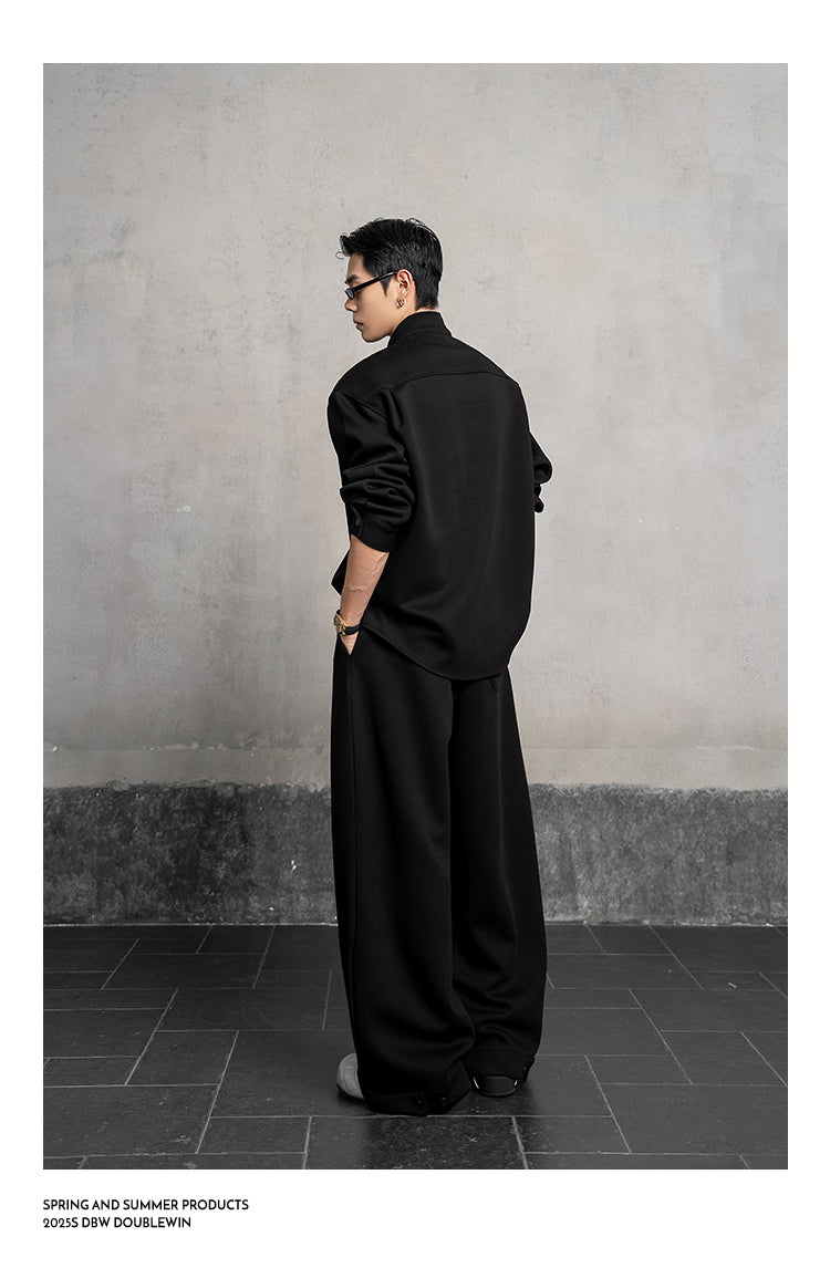 Stand-up collar sweatshirt set