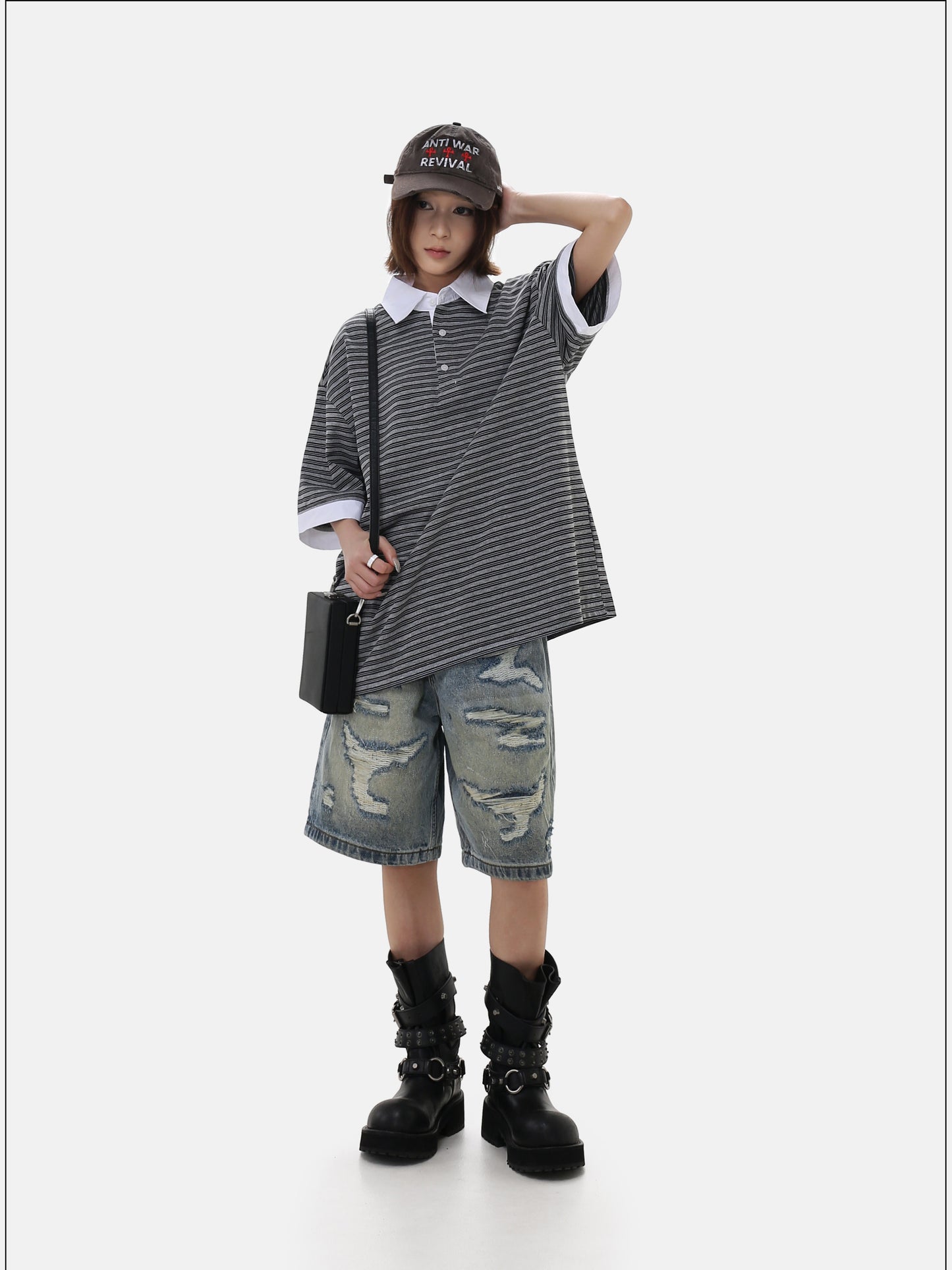 Faux Two-Piece Relaxed-Fit Polo Shirt