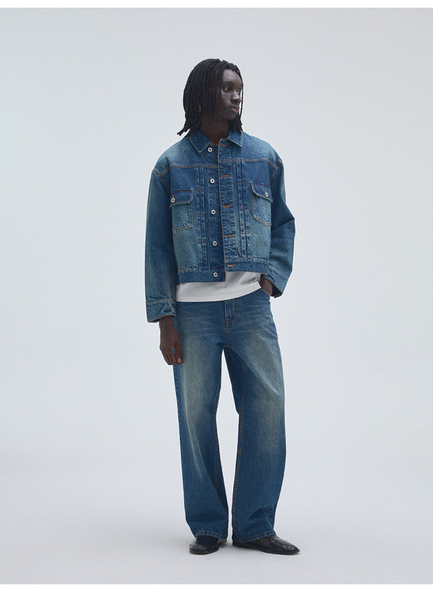Vintage-Wash Denim Jacket