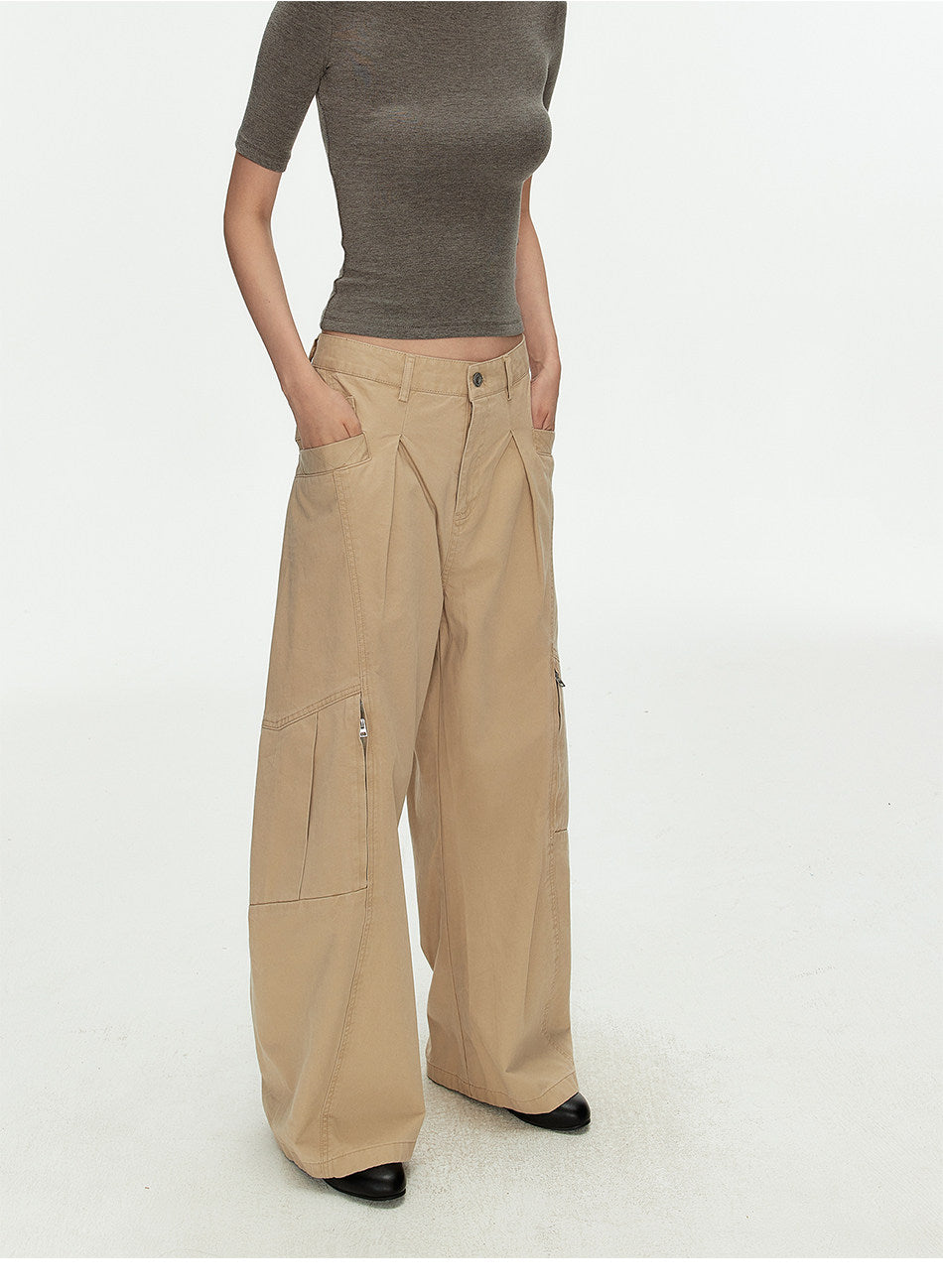 Deconstructed Curved Casual Pants