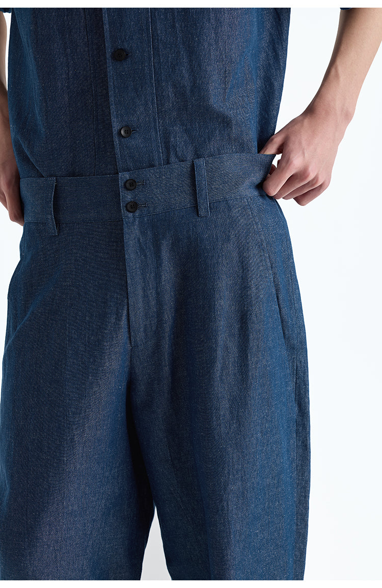 Natural cotton blend denim pants