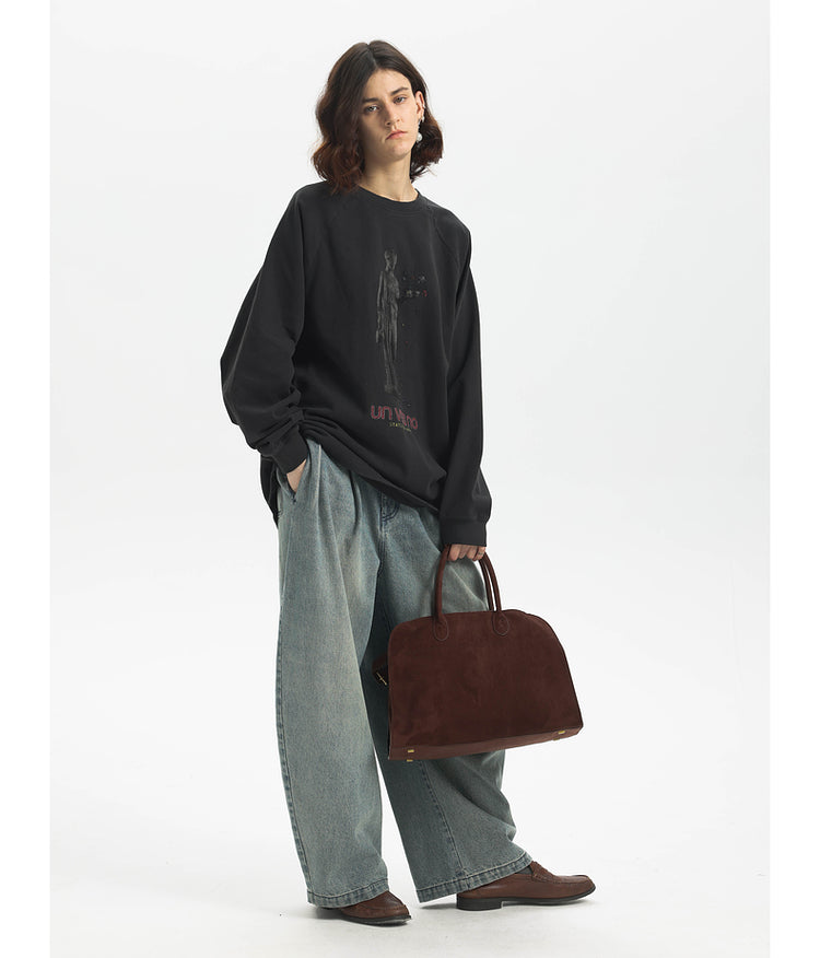 Wide Leg Scimitar Jeans