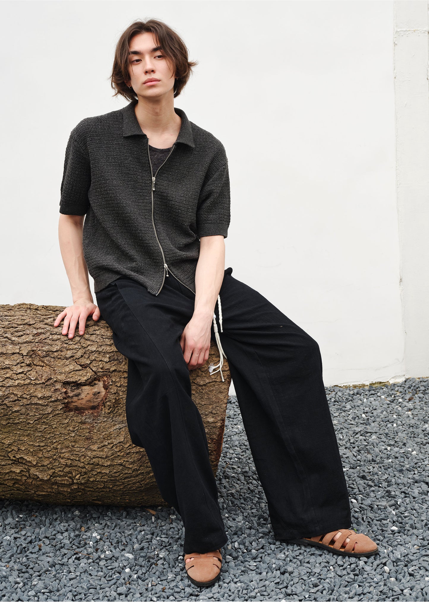 Mid-weight Double-Zipper Knit Cardigan