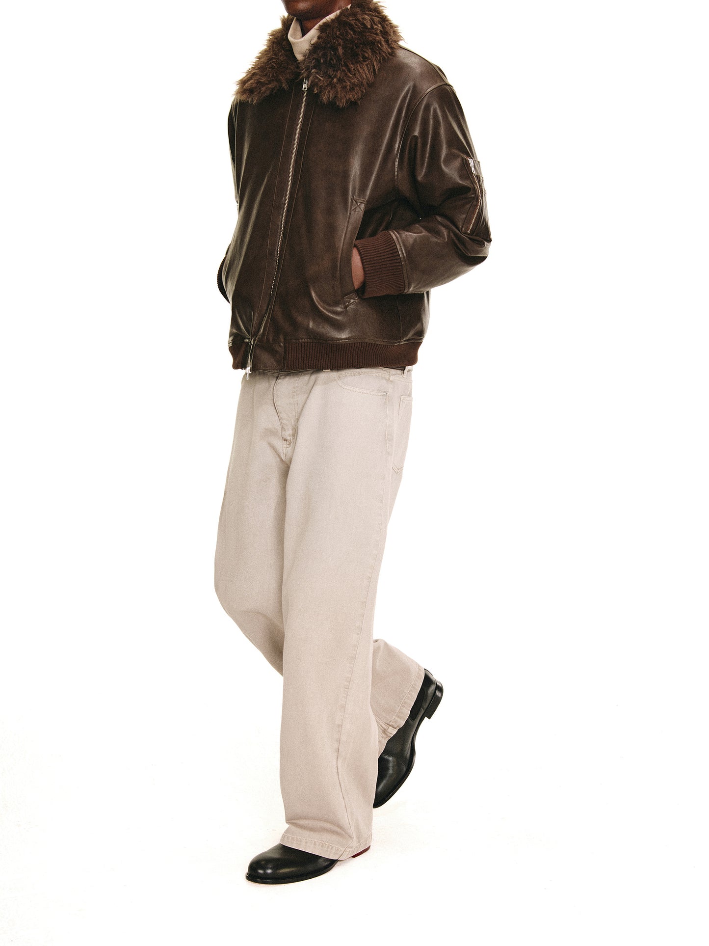 Fur Collar Bomber Jacket