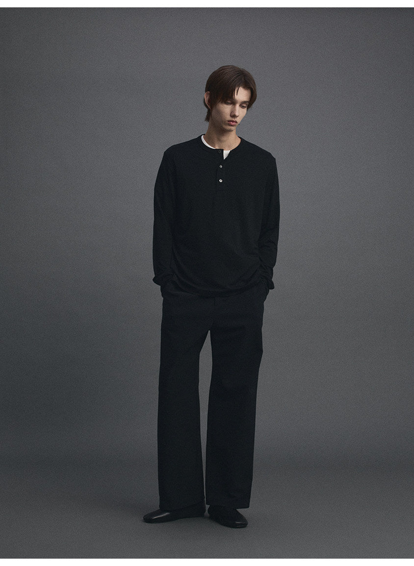 Merino Wool Henley-Neck Standard T-Shirt