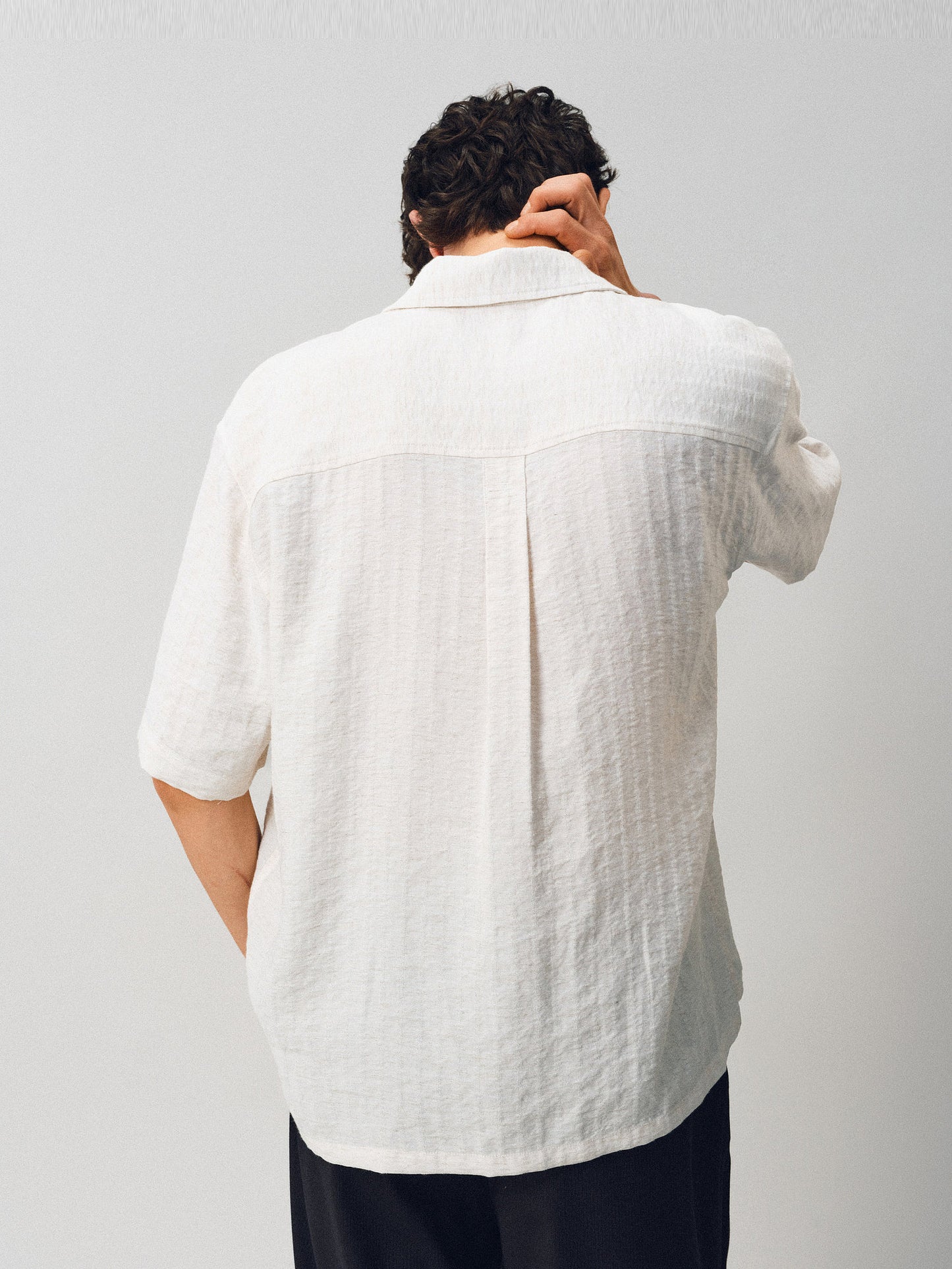 Jacquard Linen Striped Shirt