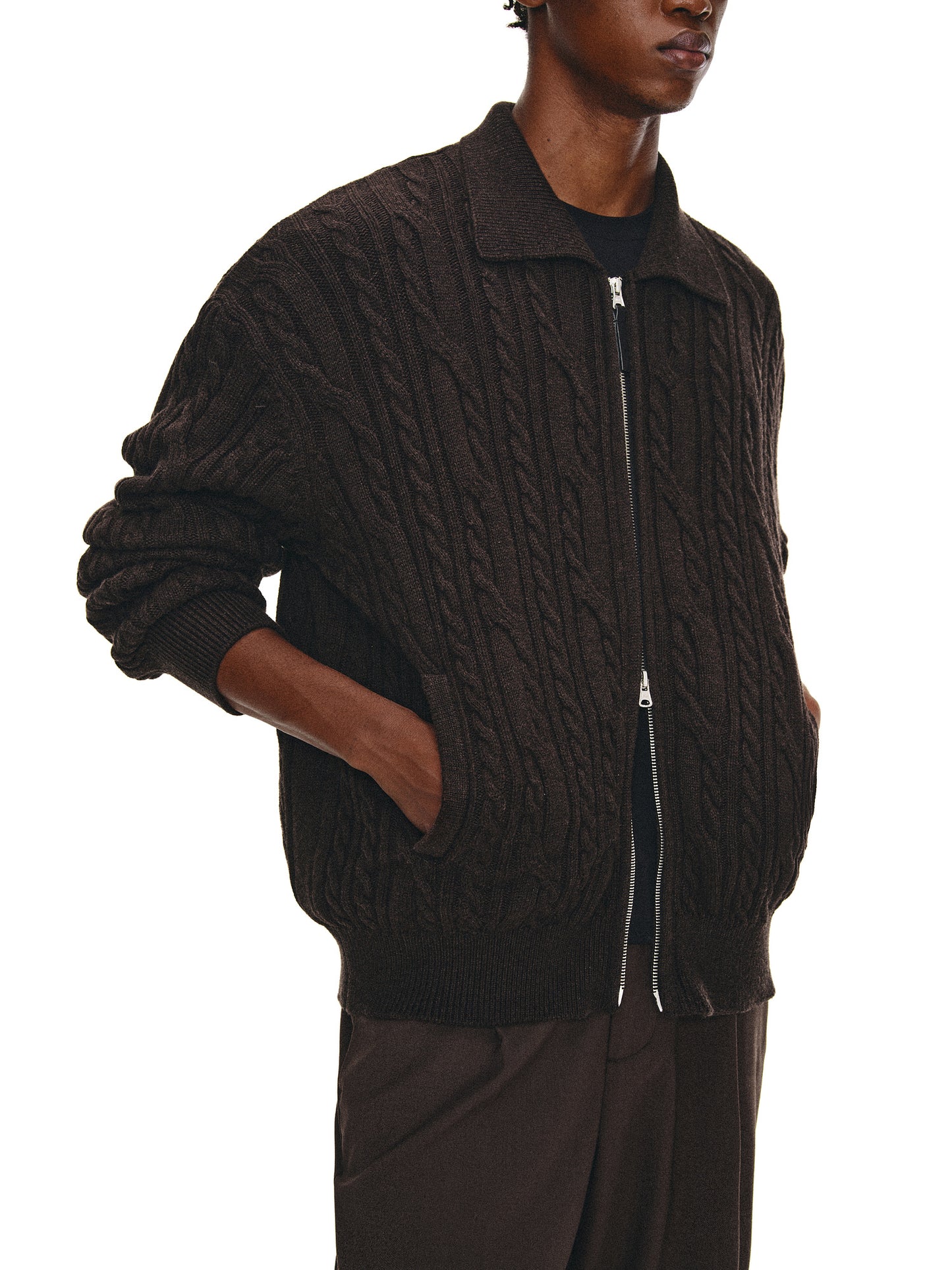 Cashmere Zip Cardigan