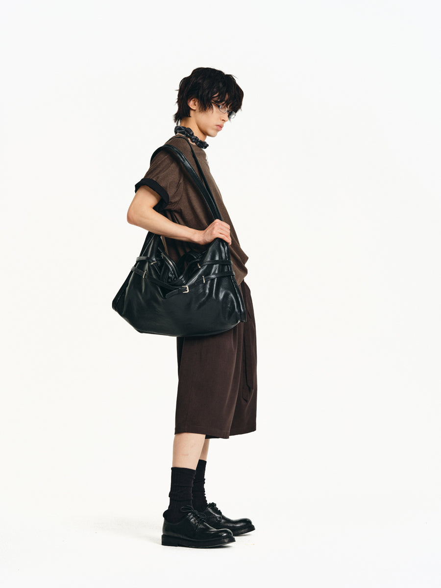 A-line Elastic Double Belt Shorts