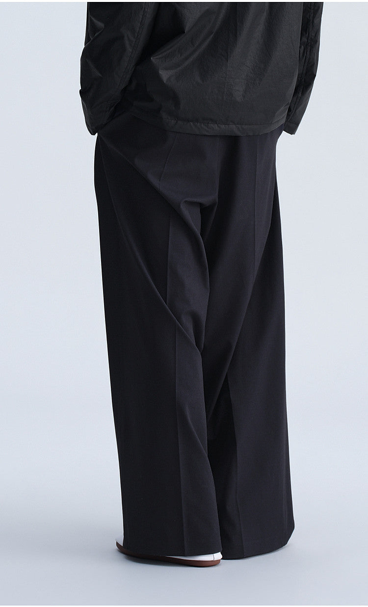 Vintage-Cut Drape Blend Casual Pants
