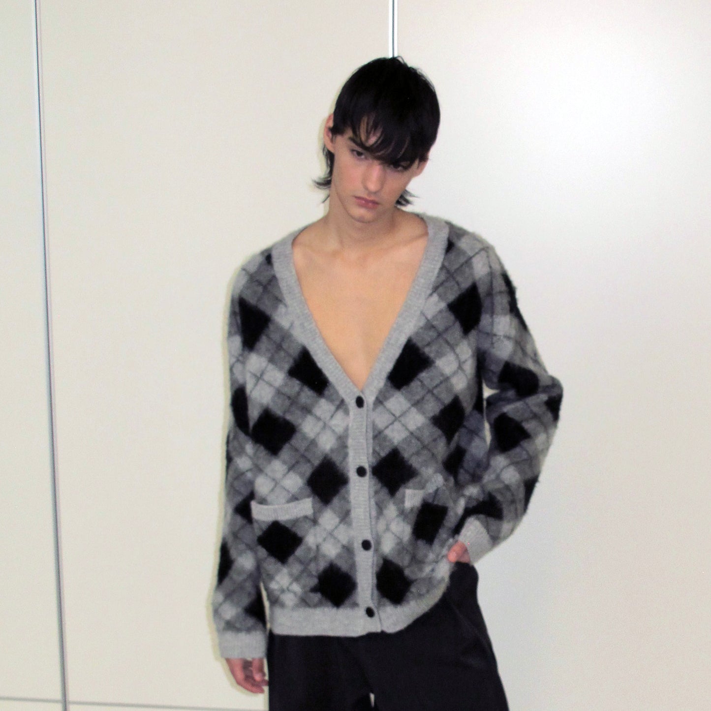 Diamond Checked Cardigan