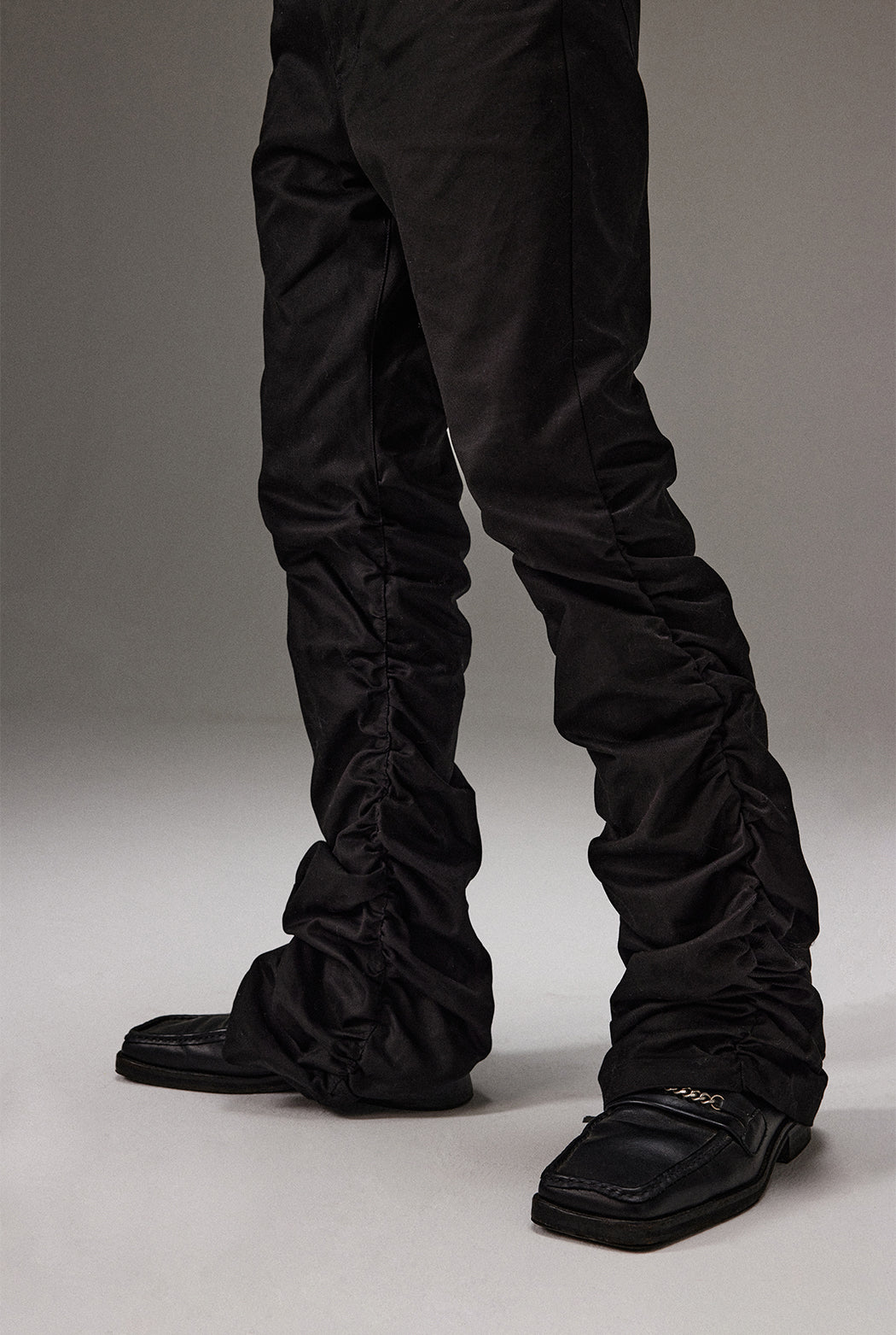 Pleated stack improved work pants and casual pants