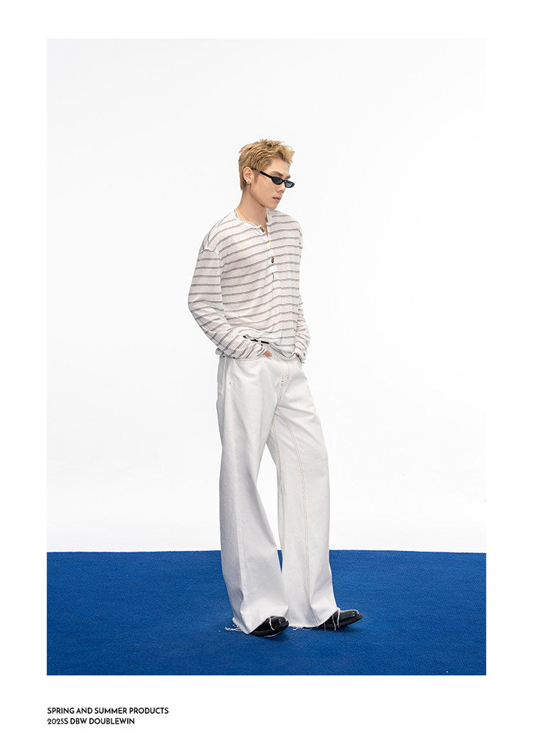 Denim Pants with Fringes
