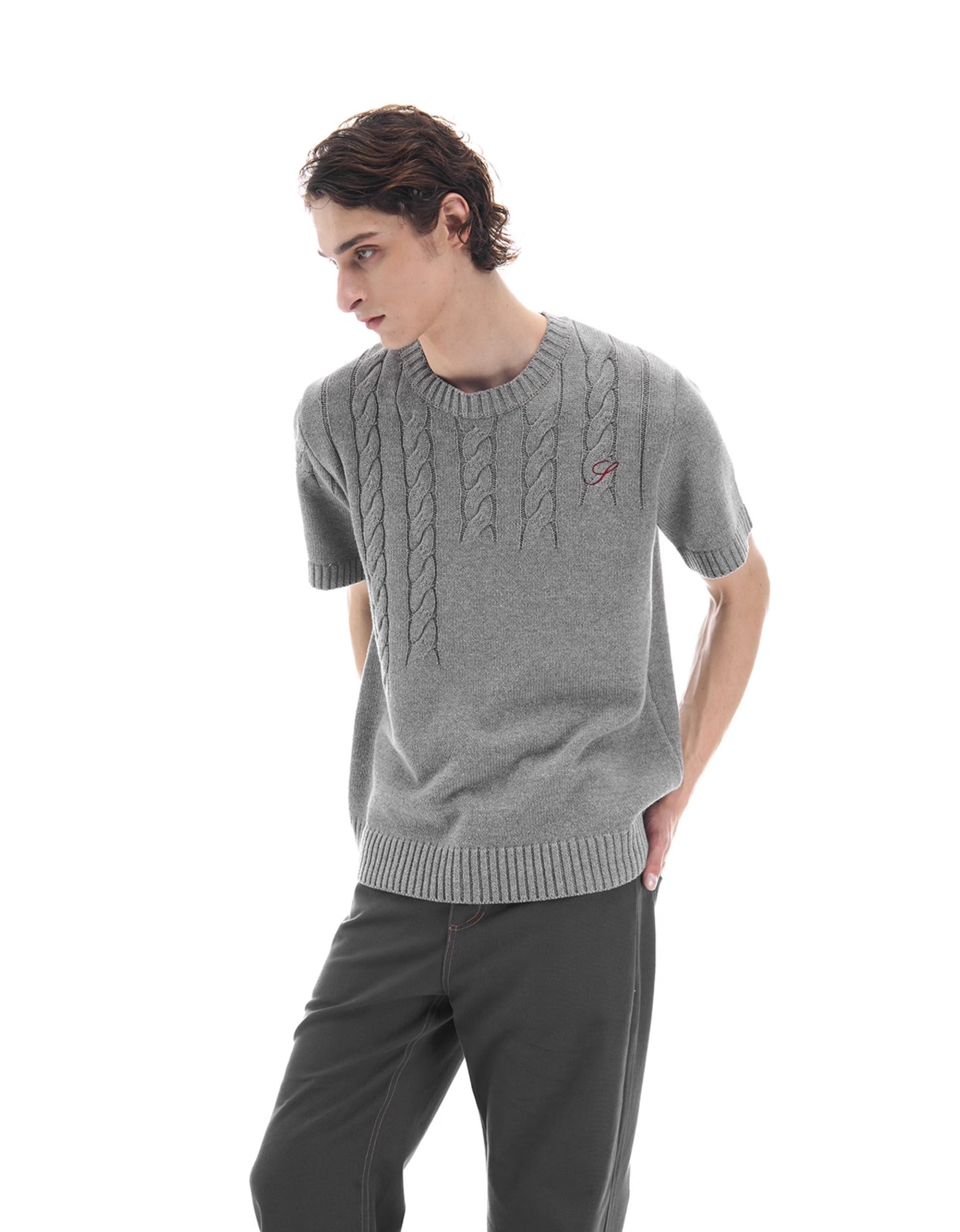 Mid-length sleeve wool knit