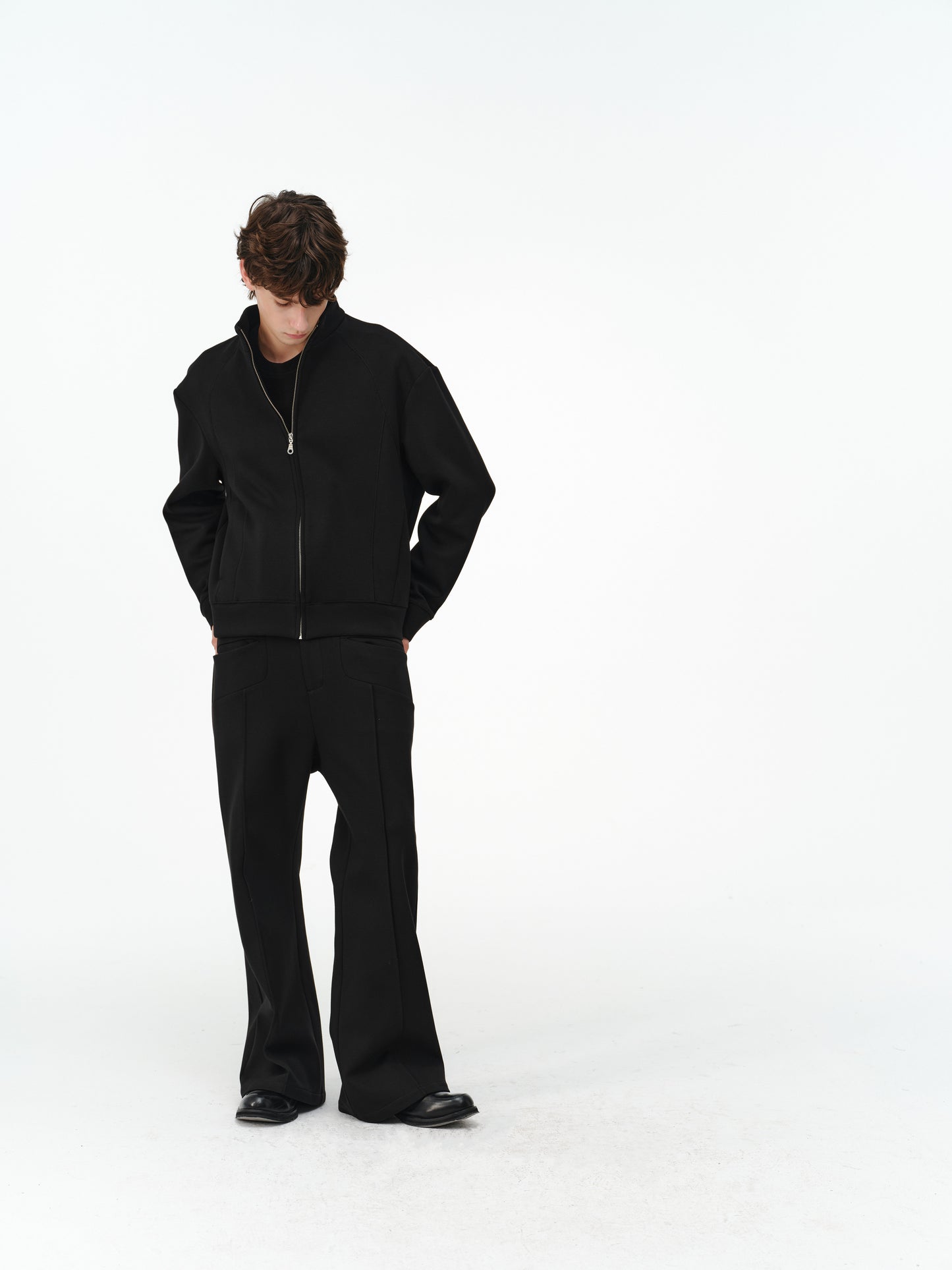 Stand-up Collar Zip-Up Sweatshirt