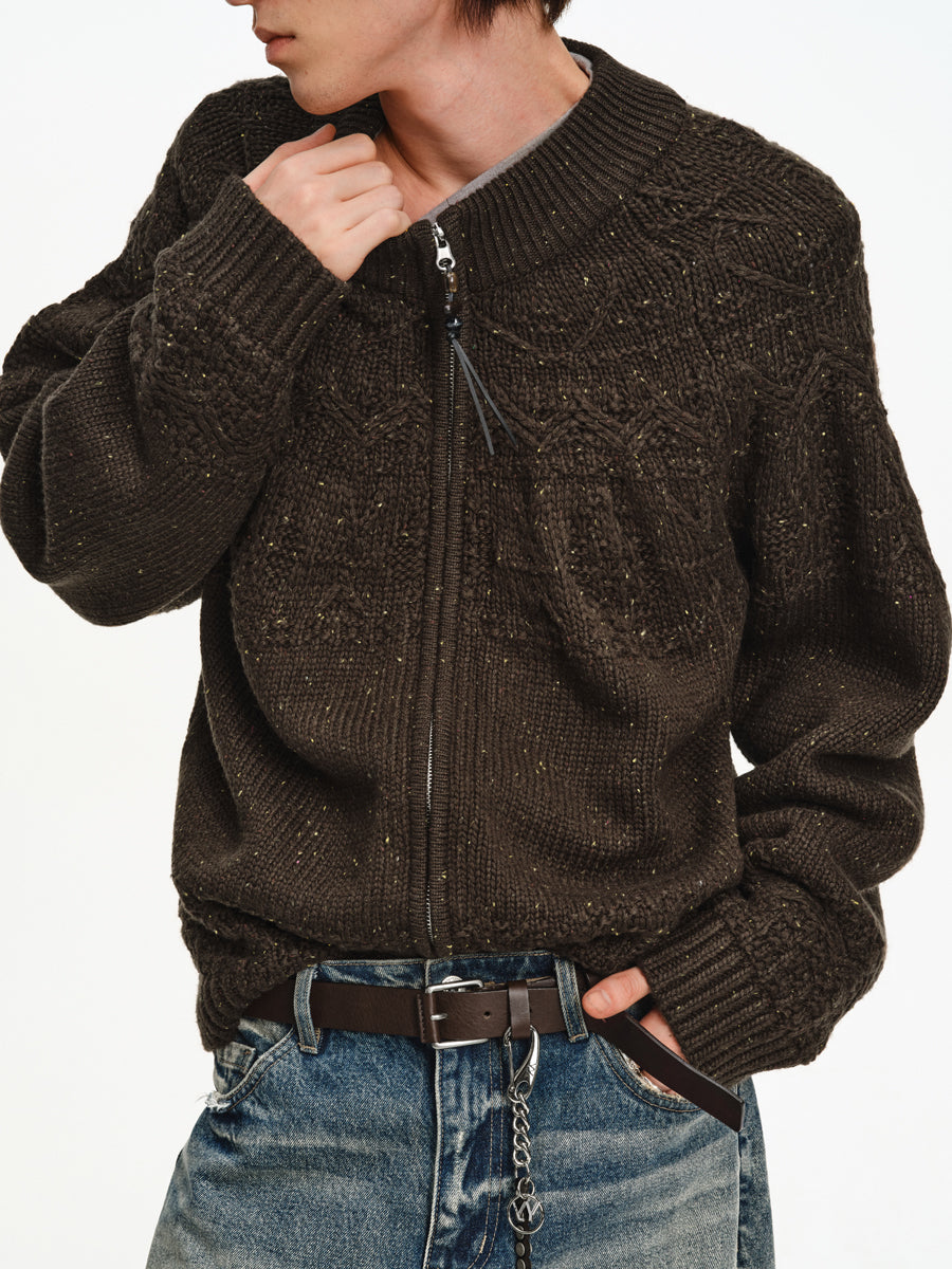 Twist Zip-Up Cardigan