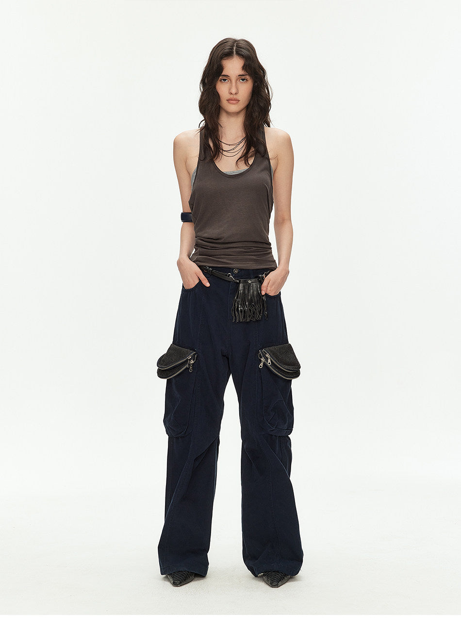 Casual Pants with Double Zippers