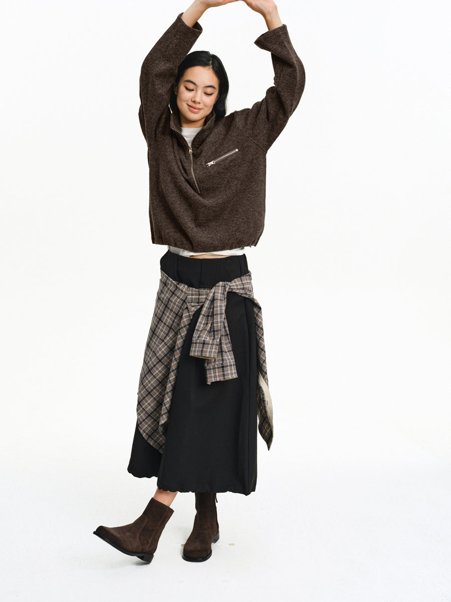 Stand Collar Zipper Shirt