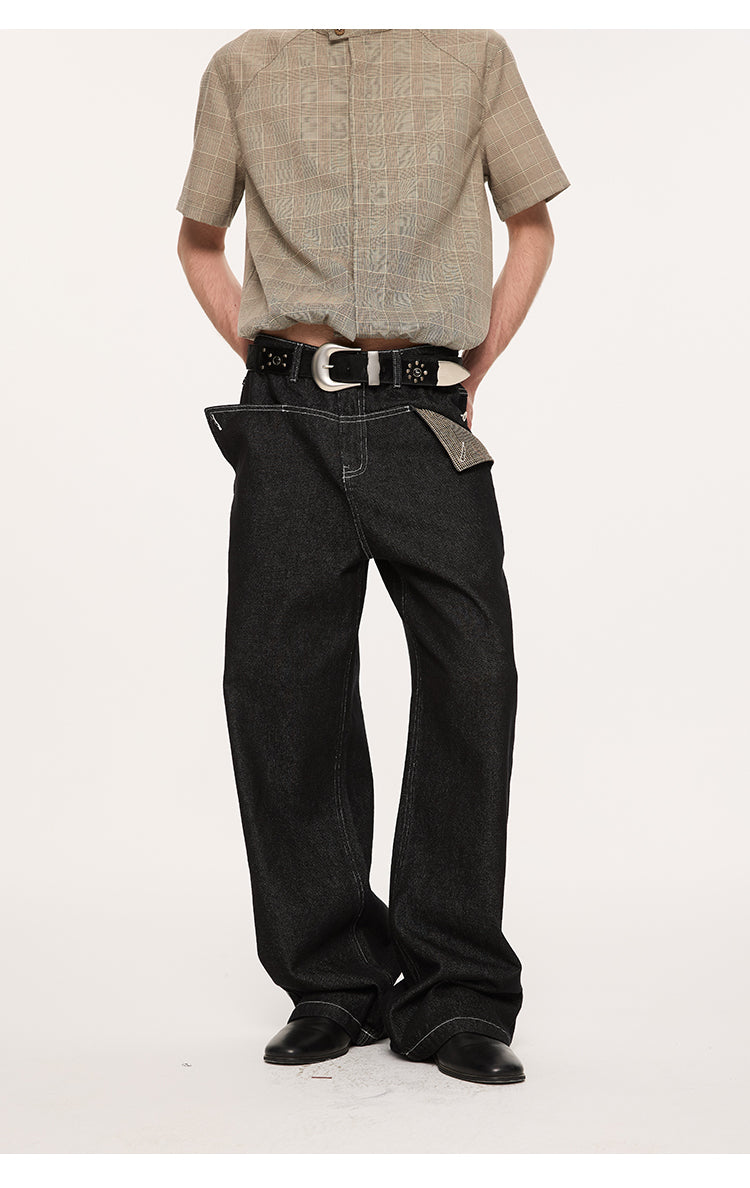 Two-pocket denim pants