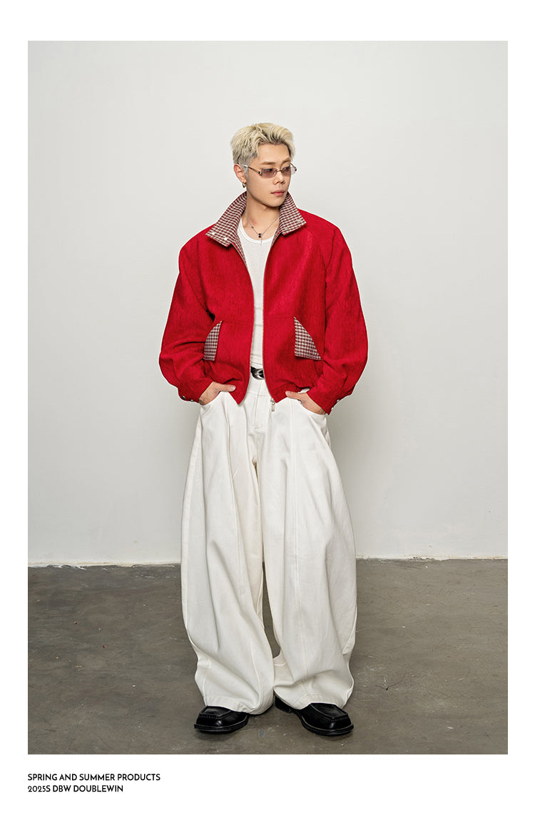 Glossy High-Color Wide Short Jacket