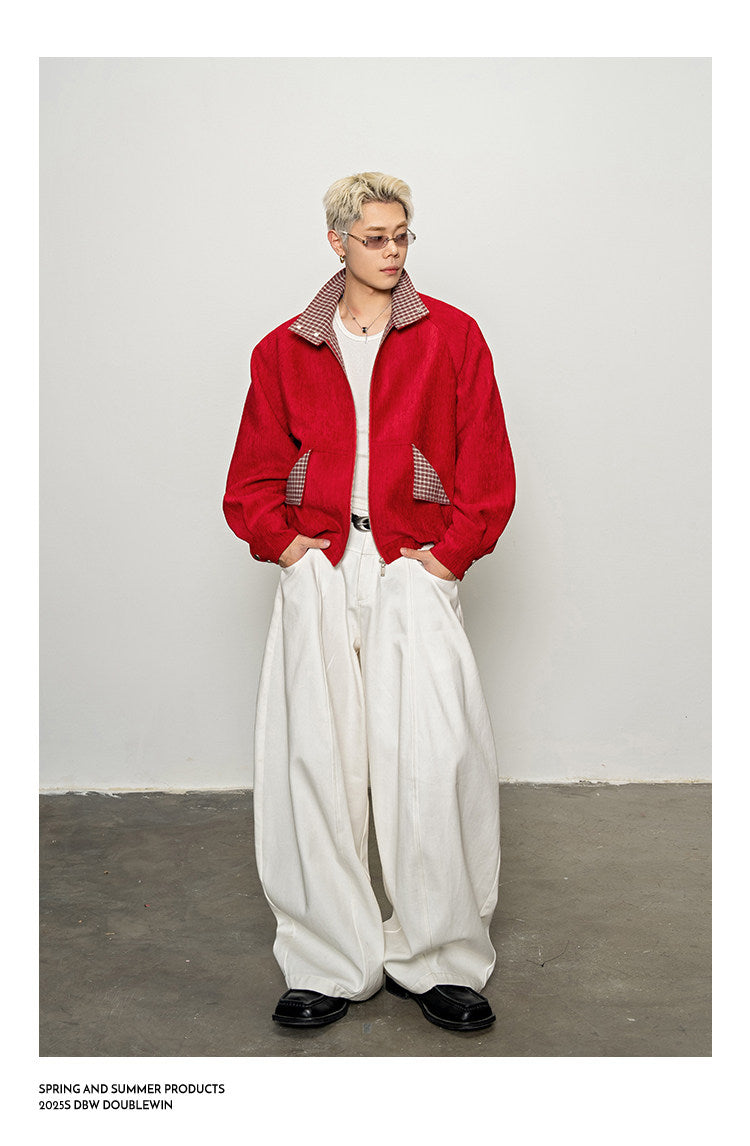 Color-block Check Pattern Jacket
