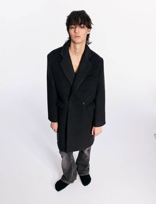 Wool & cashmere mid-length coat