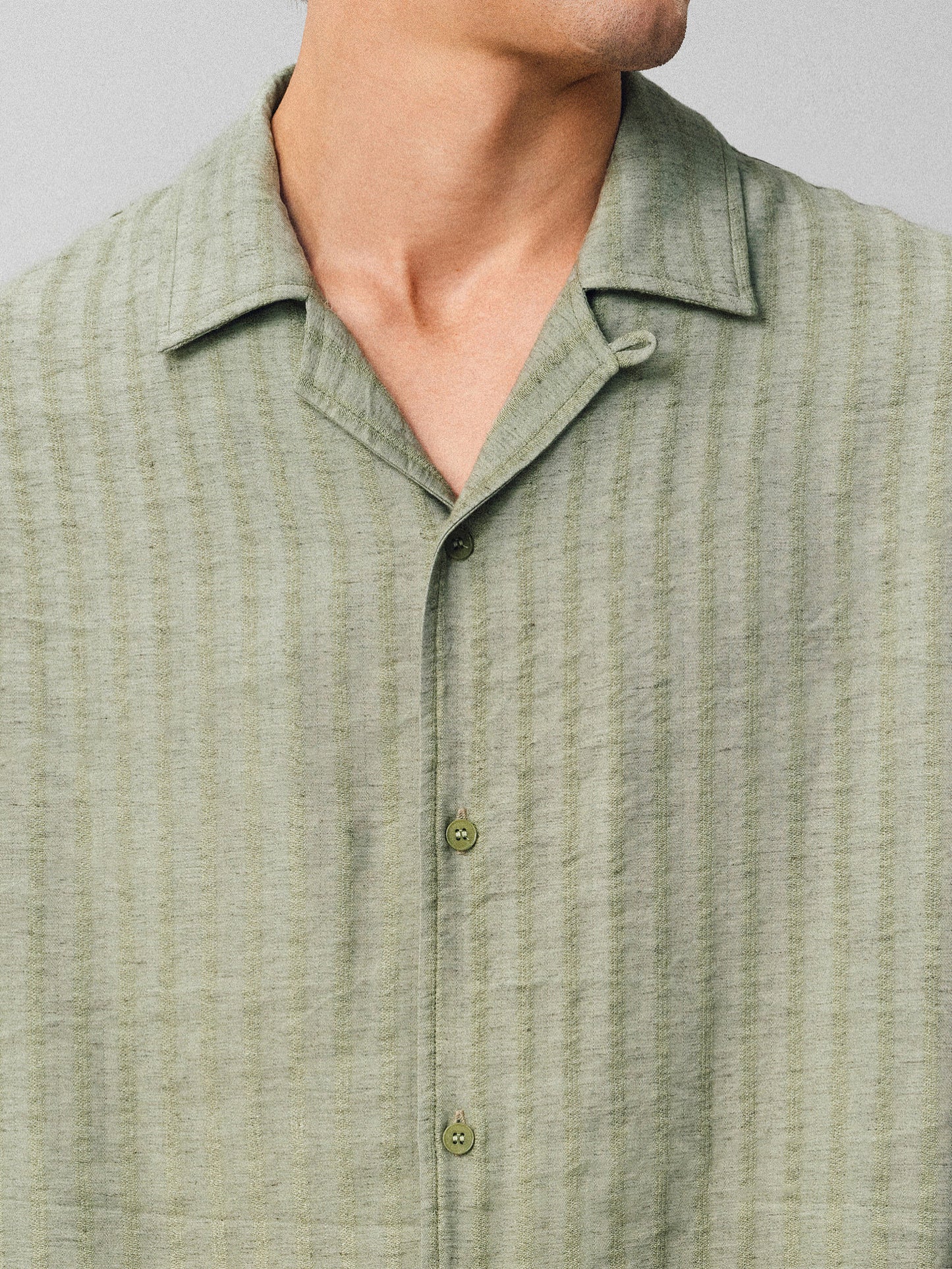 Jacquard Linen Striped Shirt
