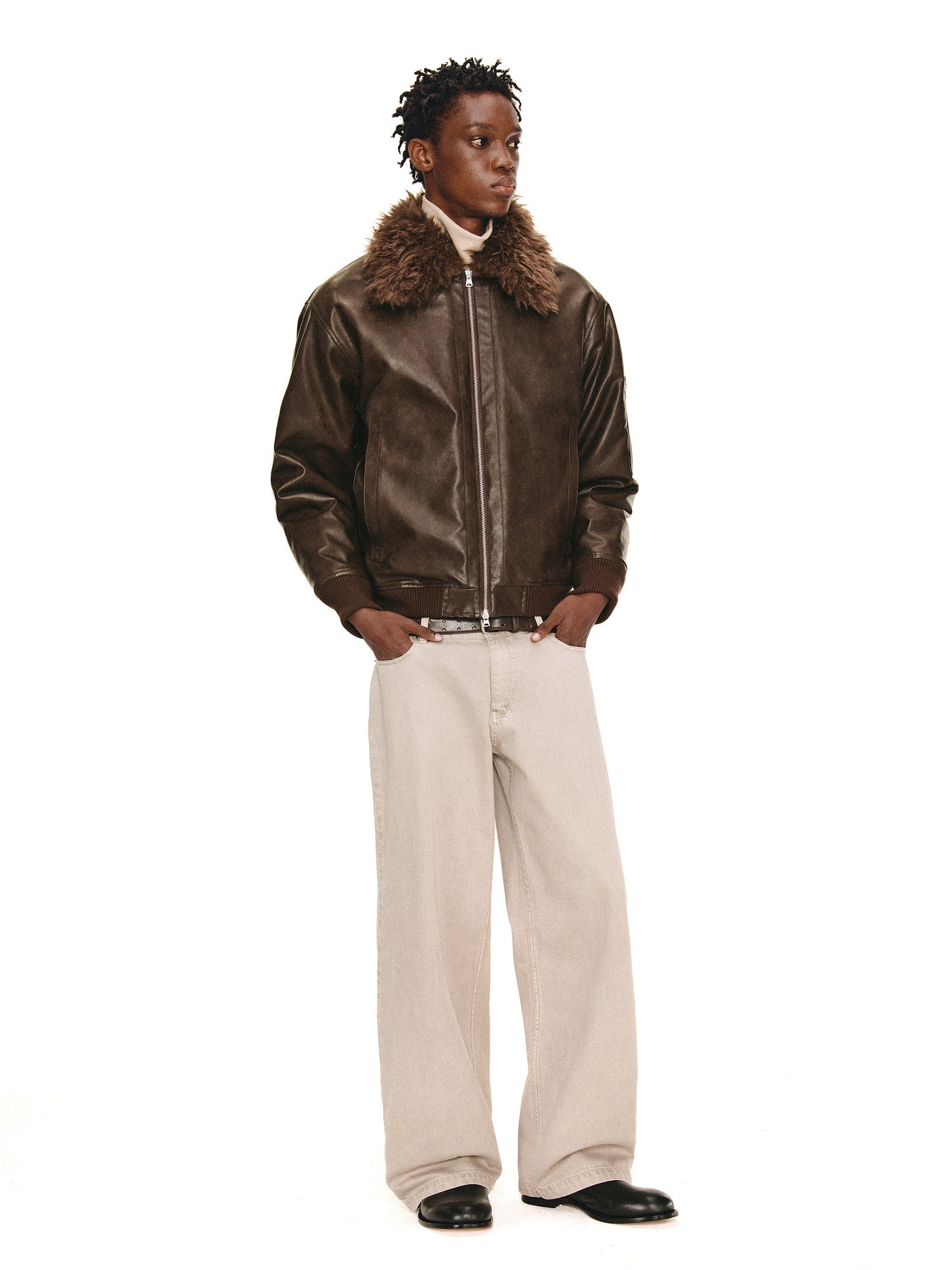 Fur Collar Bomber Jacket