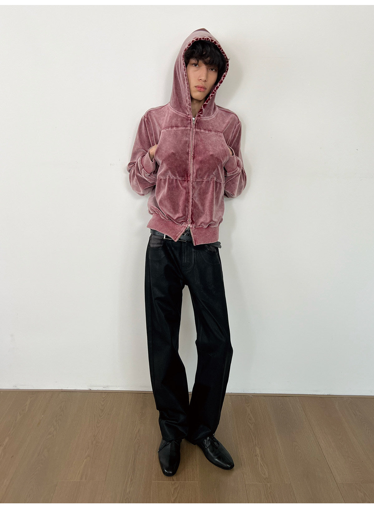 Waxed Slim Straight Jeans