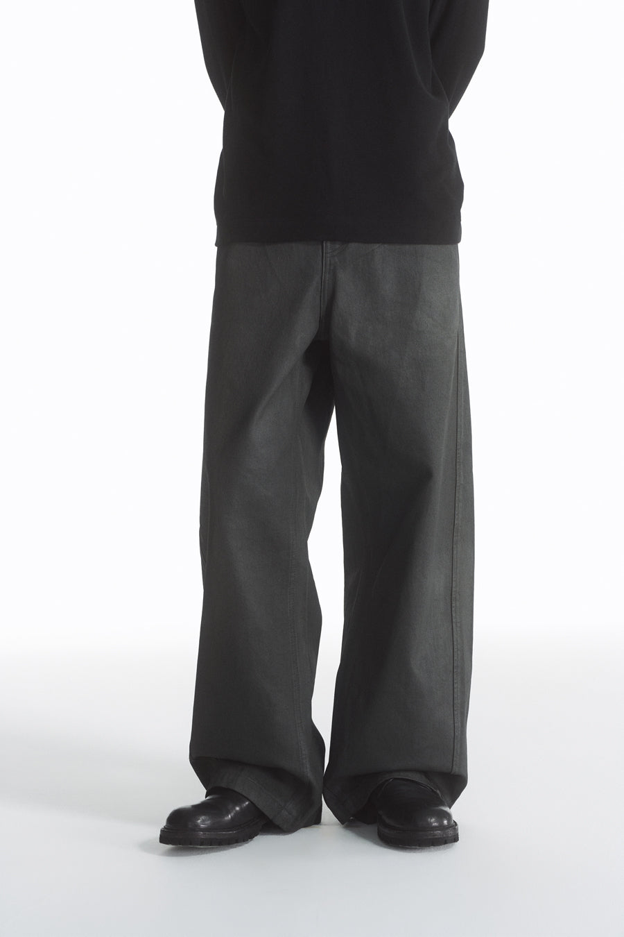 PU coated straight jeans