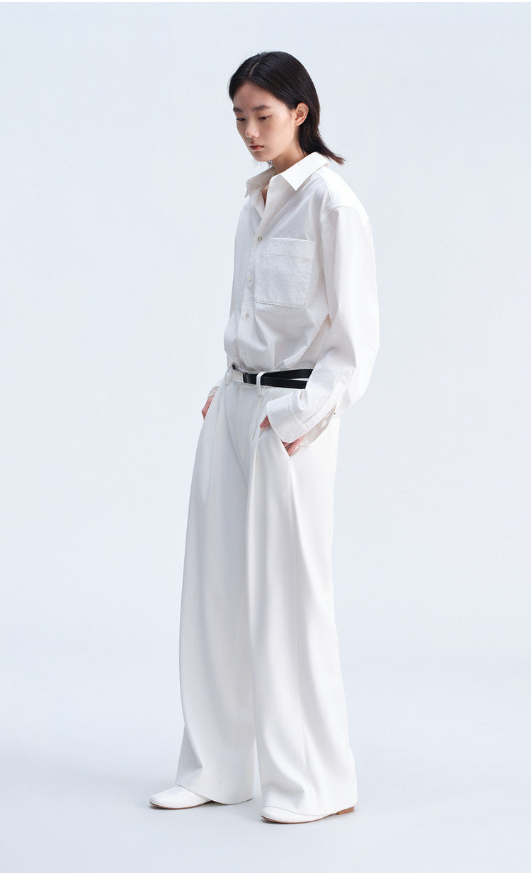Casual Pants with Elastic Waistband at the Back