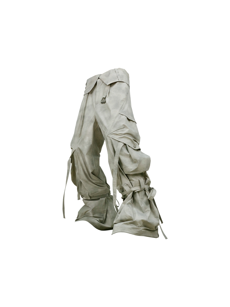 Cargo Pants with Waist Ripple Pockets