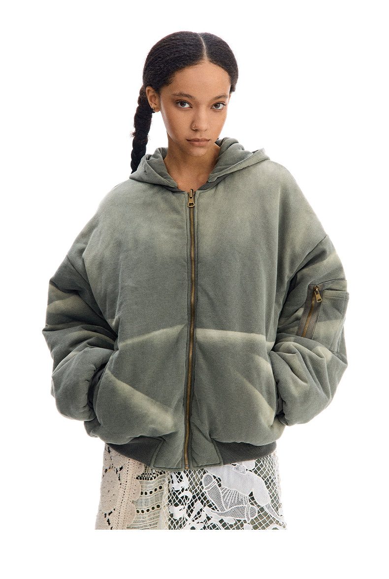 Wrinkled wash sweatshirt