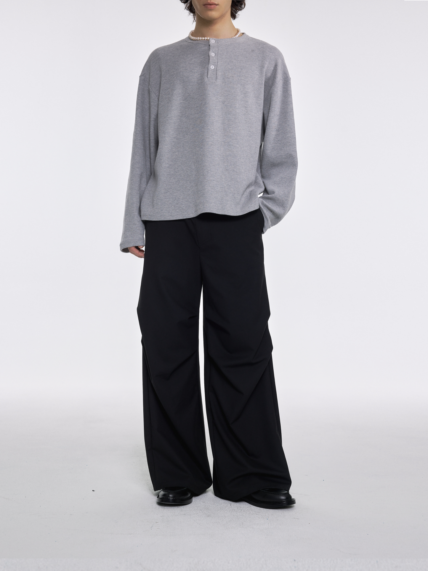 Draped Straight Loose Casual Pants