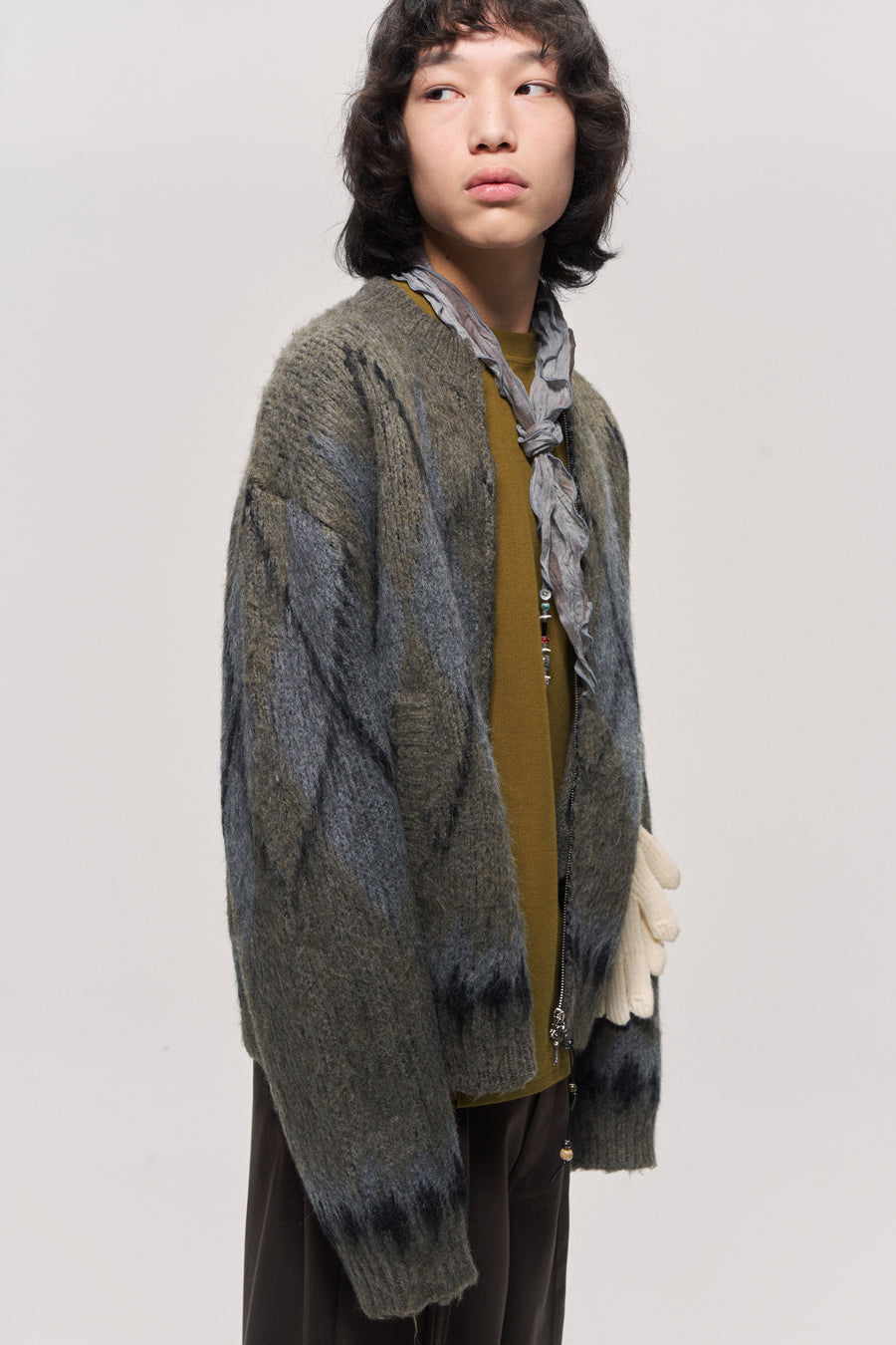 Fair Isle Wool Blend Zip Cardigan