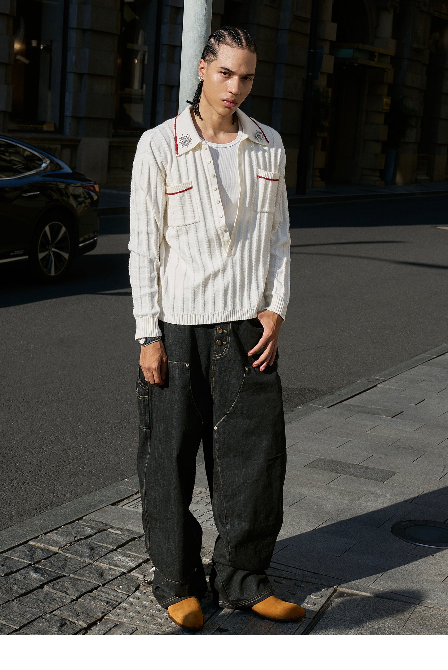 Hand-stitched Lapel Knit