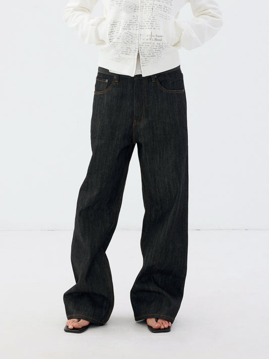 Loose-Fit Straight-Leg Original Color Jeans
