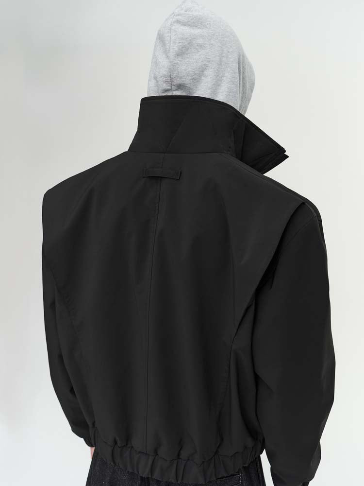 Water-repellent finish Stand collar jacket