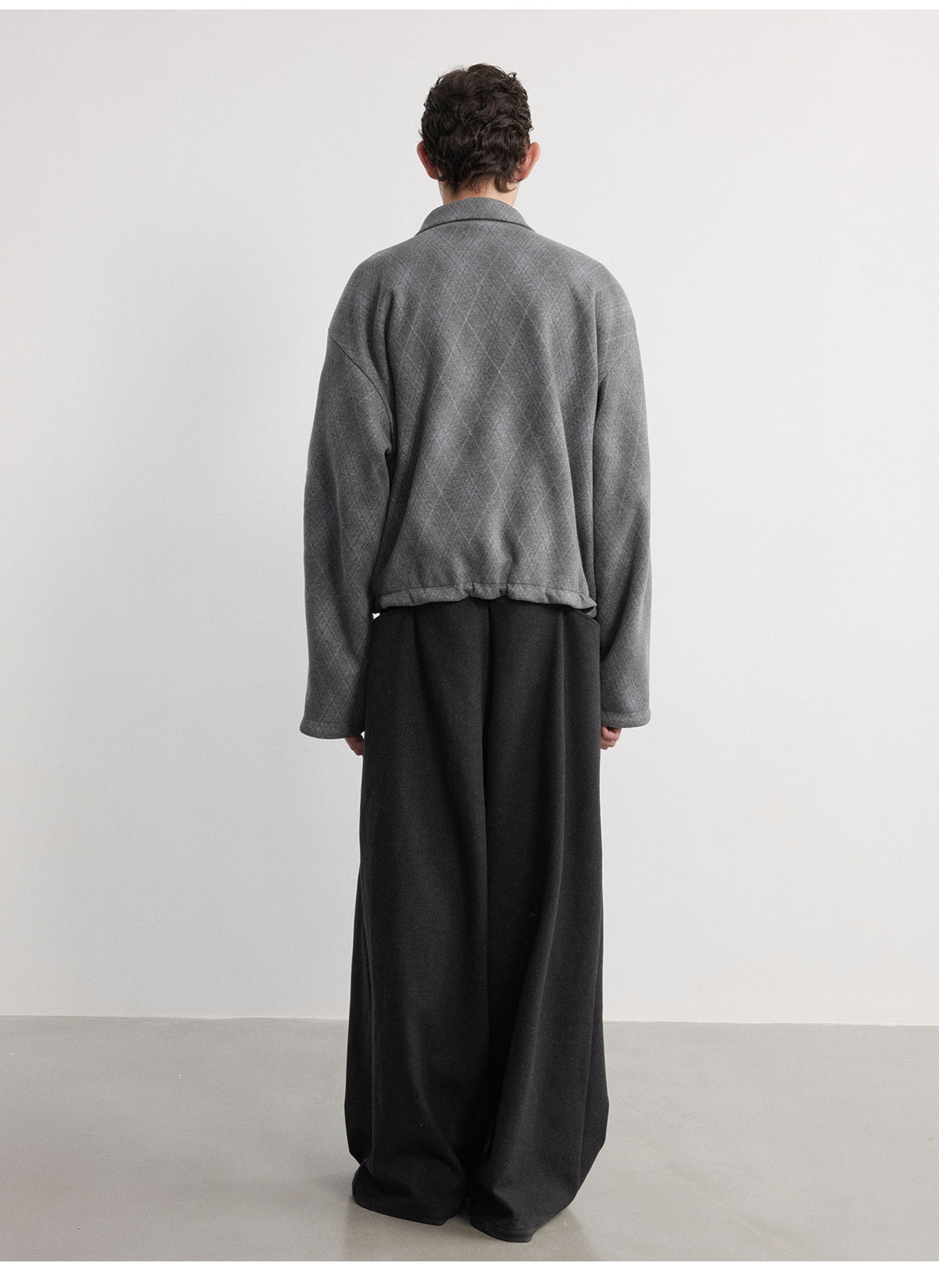 Double-Waist Pleated Wide-Leg Pants