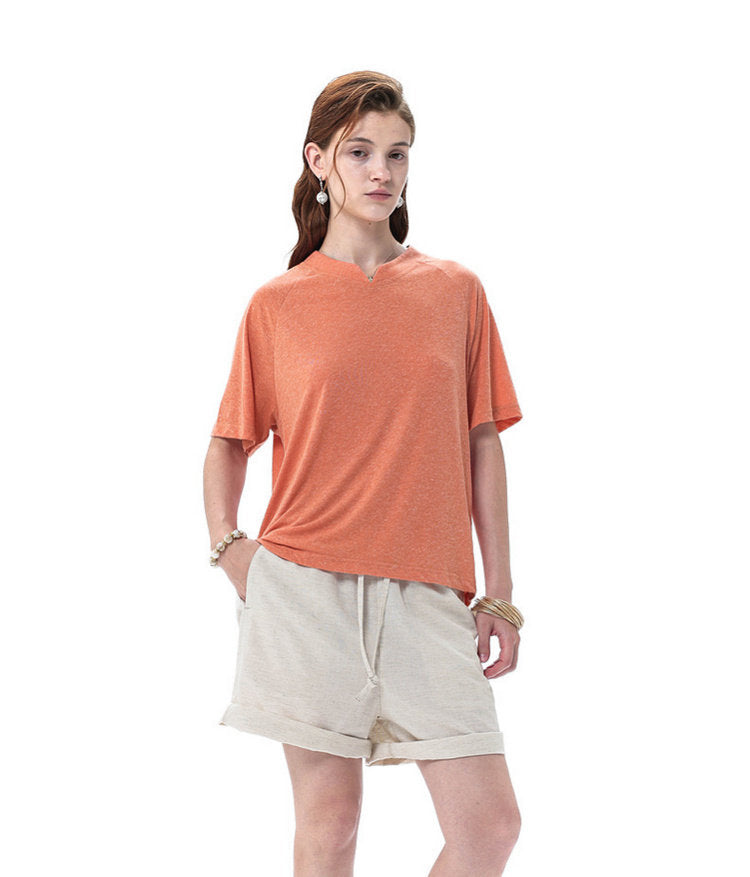 Small V-neck Raglan T-shirt